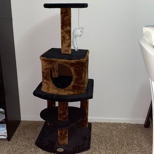 Black and Brown 40” Tall Cat Tree
